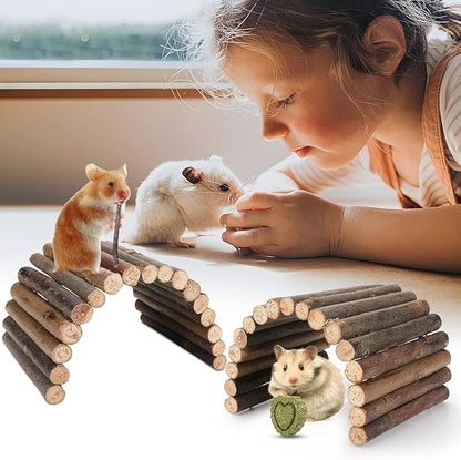 Hamster Toys Guinea Pig Toys Hamster Wheel Hamster Cage Accessories Small Animal Molar Chew Toys for Chinchillas,Gerbils,Mice,Rats,Mouse,Rabbit,Bunny Hideout Seesaw (Bendable Hideout(2 Packs))