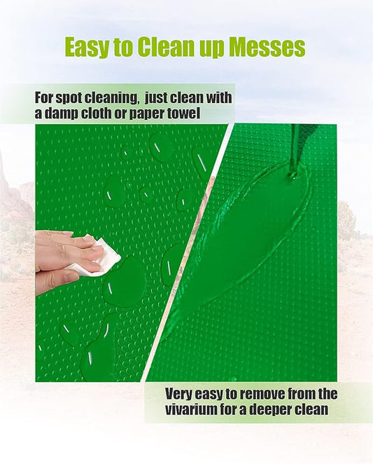 Bearded Dragon Tank Accessories, Reptile Substrate Floor for Bearded Dragon Enclosure 4x2x2, Leopard Gecko Tank Liner Mat for 120 Gallon Reptile Tank, Green