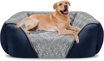 INVENHO XX-Large Dog Bed Rectangle Washable Orthopedic Soft Calming Sleeping Durable Pet Cuddler with Anti-Slip Bottom