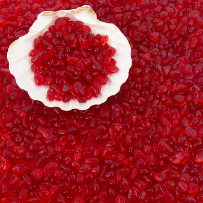 QEQEKAKA Sea Glass Stones for Crafts About 1LB (405g/14.28oz) Red Glass Pebbles Gemstones Bulk for Beaching Wedding DIY Decoration Aquarium Turtle Tank Vase Filler (Lake Blue)