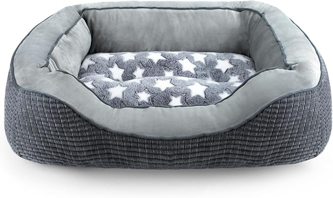 SIWA MARY Dog Beds for Small Dogs & Cats, Washable Dog Sofa Bed with Wide Sides, Pentagram Pattern Design, Pet Cuddler Bed, Warming Soft Calming Puppy Bed for Sleeping, Non-Slip Bottom
