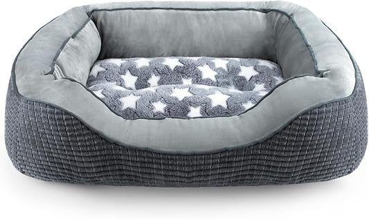 SIWA MARY Dog Beds for Large Dogs, Washable Dog Sofa Bed with Wide Sides, Pentagram Pattern Design, Durable Pet Cuddler Beds, Warming Soft Orthopedic Cat Beds for Pet Sleeping, Non-Slip Bottom