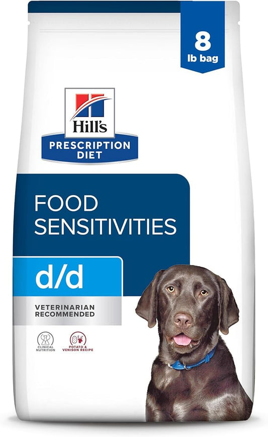 Hill's Prescription Diet d/d Food Sensitivities Potato & Venison Formula Dry Dog Food, Veterinary Diet, 8 lb. Bag