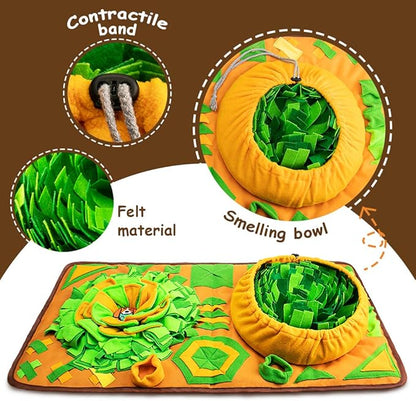 AWOOF Large Dog Snuffle Mat, Interactive Feeding Mat, 34.6 in x 19.6 in, Squeaker and Crinkle Paper, Non-Slip, Easy to Clean