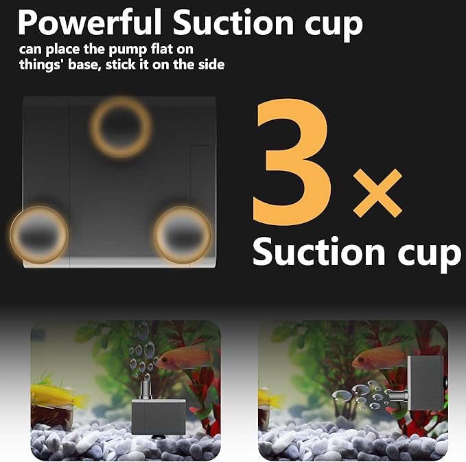 alizzy 50GPH Submersible Water Pump(180L/H, 3w) with USB Plug, Ultra Quiet Water Fountain Pump with 2.6ft. High Lift and 5ft. wire for Aquarium, Fish Tank, Water Feature, Pet Fountain and Hydroponics