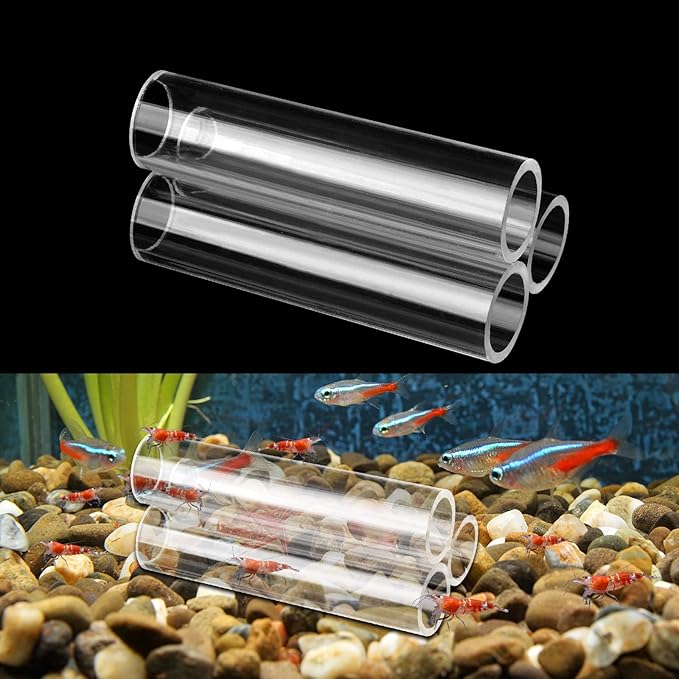 WEAVERBIRD 3-Tube Fish Shrimp Feeder - Acrylic Transparent Breeding Tube & Shelter for Aquarium Fish Tank Decorations