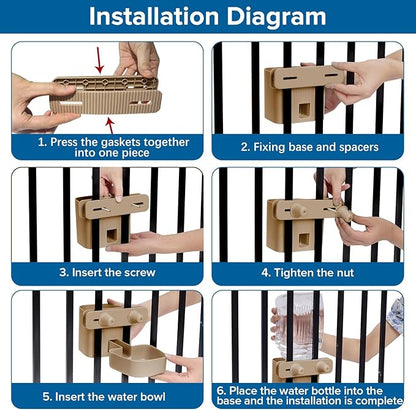 50 oz Rabbit Water Dispenser,Gravity Dog Water Bowl Dispenser for Cage,Auto Water Bottle for Ferret,Cat,Dog and Other Animals, Compatible with Widemouth Cages