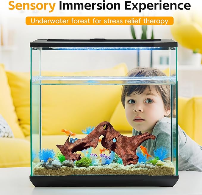 EFFIELER Natural Driftwood for Aquarium Decor – Real Wood Branches for Fish Tank, Reptile Habitat, Terrarium, Hermit Crab, Shrimp Tank,Safe for Aquatic Pets – Unique Size (7-11Inch, 3-Pack)