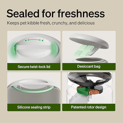 PETLIBRO 5L Automatic Cat Feeder for 2 Cats, 5G&2.4G Wi-Fi Programmable Cat Food Dispenser with Dual Stainless Steel Bowls, Airtight Lock Fresh Technology, Low Food Sensor