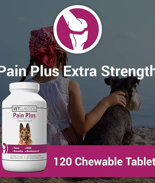 Vet Classics Pain Plus Extra Strength Health Supplement for Dogs - 120 Chewable Tablets