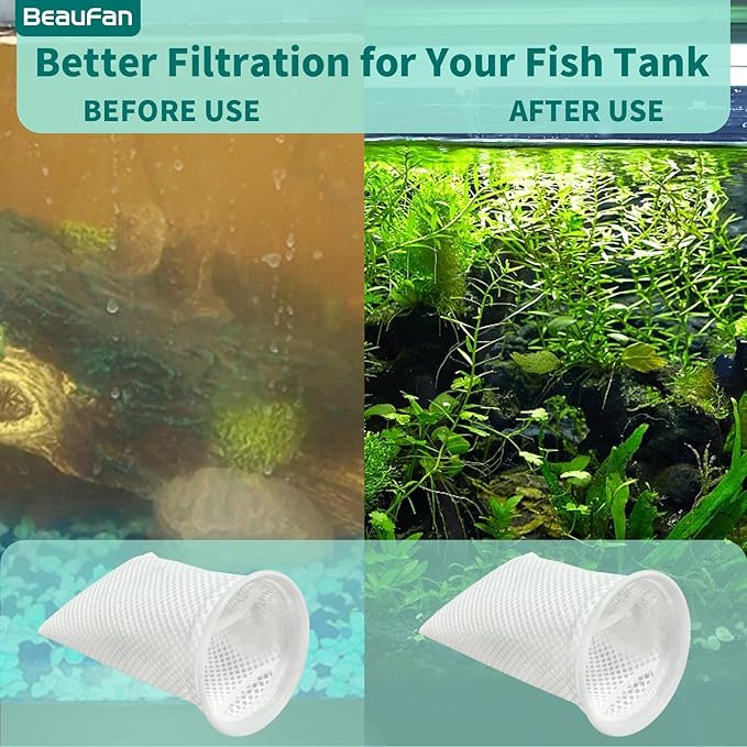 7 Inch 20 Pack 150 Micron Honeycomb Filter Socks for Fish Tank, Aquarium Filter Sock 3D Honeycomb Design Filter Sock, Aquarium Filter Bags for Saltwater