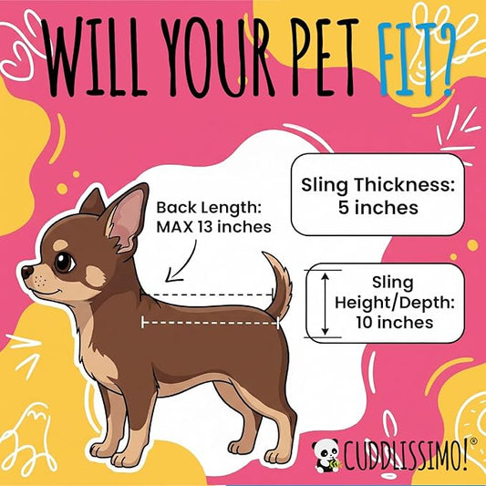 Pet Sling Carrier - Soft Front-Chest Carrying Bag for Small Pets (Ideal for Dogs, Puppies & Cats 6–10 lbs) - Carefully Sized for Yorkshire Terrier, Maltese, Toy Poodle, Papillon -(Pink-L)