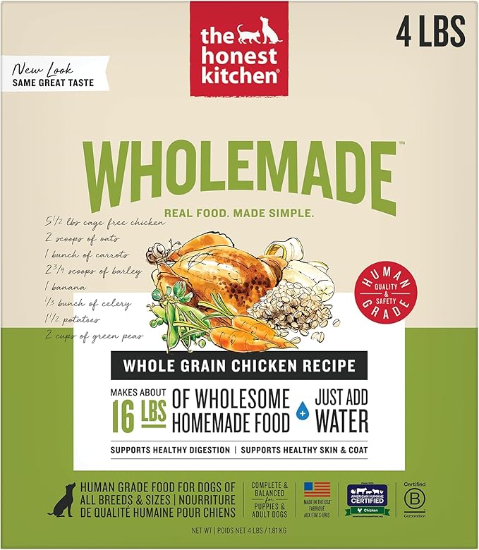 The Honest Kitchen Dehydrated Whole Grain Chicken Dog Food, 4 lb Box