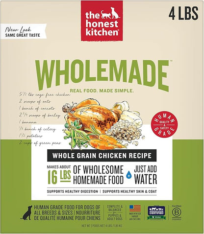 The Honest Kitchen Dehydrated Whole Grain Chicken Dog Food, 4 lb Box