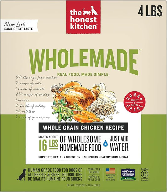 The Honest Kitchen Dehydrated Whole Grain Chicken Dog Food, 4 lb Box