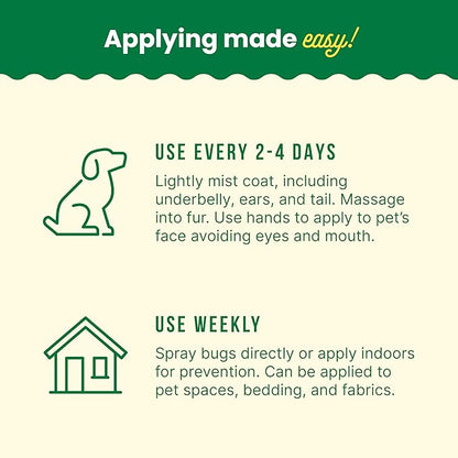 Sunday Pet Protect Flea, Tick, & Mosquito Spray – Natural, Effective Bug Spray for Dogs – Kills, Controls, Prevents Biting Pests with Cedarwood & Soybean Oil – 24 oz