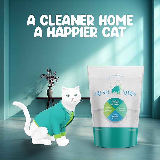 Silica Crystal Cat Litter, 6 lb - Unscented, Lightweight, Non Clumping Cat Litter - Low Dust & Tracking, Long-Lasting Odor Control Crystal Kitty Litter for Cats and Kittens