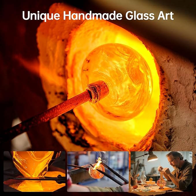 Solar Hummingbird Feeder for Outdoor - 25 fl.oz Hand Blown Glass Hummingbird Feeders for Outdoors Hanging, Large Capacity with Moat, 6 Colors Changing Light Outside Garden Decor (Red)