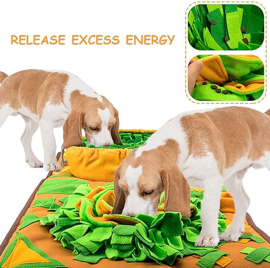 AWOOF Large Dog Snuffle Mat, Interactive Feeding Mat, 34.6 in x 19.6 in, Squeaker and Crinkle Paper, Non-Slip, Easy to Clean