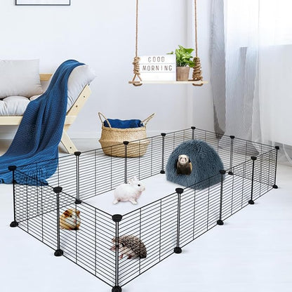 YUEPET Guinea Pig Bed Plush Calming Hideout, Warm Rabbit Hide for Hamsters Hedgehogs Ferrets Dwarf Rabbits and Other Small Animals(Dark Grey)