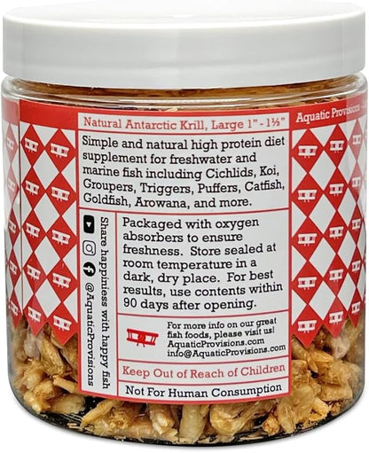 Freeze Dried Antarctic Krill Fish Food 1 oz, for Freshwater and Marine Aquarium Fish