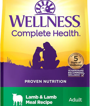 Wellness Complete Health Dry Dog Food, Grain Free, Natural, Lamb Recipe, (24-Pound Bag)