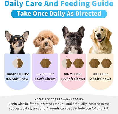 Calming Chews for Dogs – Calming Treats for Anxiety, Stress, Separation, Travel & Thunder, Non-Drowsy Alternative to Melatonin, Calm & Focus with Chamomile & Ashwagandha, Chicken Flavor, 90Ct