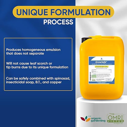 GrowSafe Bio-Pesticide, Organic and Natural Miticide, Fungicide and Insecticide (5.2 Gal)