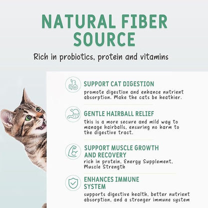 Freeze Dried Cat Grass Treats, Tasty Chicken Flavor, Cat Chew Treats for Dental Cleaning and Hairball Control, Fresh Breath & Healthy Digestion, High Protein & Grain Free Snacks