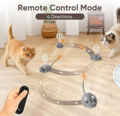 Cat Mouse Toy Remote Control Cat Toy Moving Interactive Cat Toys for Indoor Cats with 2 Modes,3 Adjustable Speeds