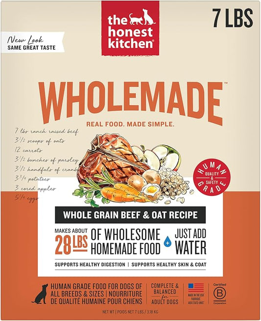 The Honest Kitchen Dehydrated Whole Grain Beef Dog Food, 7 lb Box, 7.00 Pound (Pack of 1)