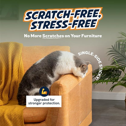 10 Pack Cat Scratch Furniture Protector Sheets – Clear Couch & Sofa Guard from Cat Claws – Easy Apply, Removable, with Twist Pins (5 XL + 5 Large)