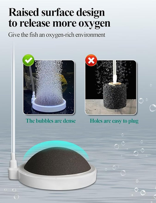 UPETTOOLS Aquarium Air Stone Fish Tank Bubbler Large Nano Air Bubble Stone Super-High Dissolved Oxygen Diffuser Makes Super Tiny Bubbles 5.2 Inch