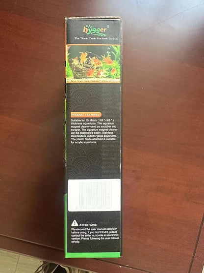 hygger Aquarium Strong Magnetic Cleaner Algae Magnet Cleaning Tool with Scraper Floating Brush for Fish Glass Tank S