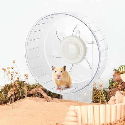 Silent Hamster Exercise Wheel - Hamster Toys Cages Accessories 7.9 Inch Running Spinner with Adjustable Stand Quite Runner for Small Animal Pet Gerbil Dwarf Syrian Hedgehog Rat Mouse Mice