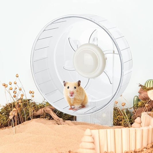 Silent Hamster Exercise Wheel - Hamster Toys Cages Accessories 7.9 Inch Running Spinner with Adjustable Stand Quite Runner for Small Animal Pet Gerbil Dwarf Syrian Hedgehog Rat Mouse Mice