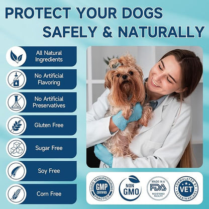 Flea and Tick Prevention for Dogs Chewables, 200 Soft Treats, Natural Dog Flea and Tick Treatment, Oral Flea Chews for Dogs Supplement, Flea and Tick Chews for Dogs Puppies, All Breeds & Sizes