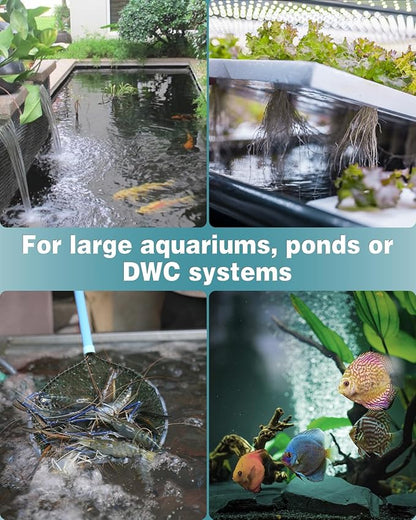 Pawfly Aquarium Air Stone 12 Inch Fish Tank Air Stone Bubbler Cylindrical Bubble Release Tool Oxygen Diffuser for Large Fish Tank Air Pump Outdoor Garden Pond and DWC System, 2 Pack