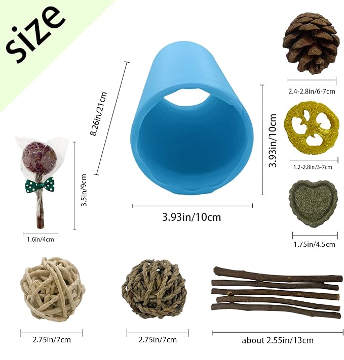 Plastic Hamster Tunnels,Small Animal Tubes,Foldable Exercising Training Ferrets Fun Tunnel Hamsters Hideout Tube 15 Pcs Pet Chew Toys for Guinea Pigs Chinchillas Rats Gerbils (Blue)