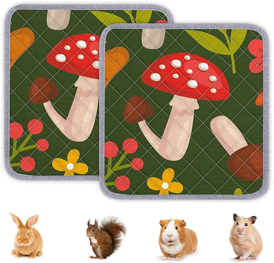 2 Pack Guinea Pig Bedding, Washable Guinea Pig Cage Liner Reusable Guinea Pig Mat Waterproof Guinea Pig Bedding for Cage, Super Absorbant Guinea Pig Pee Pads for Small Animals Hamster Rabbit Squirrel
