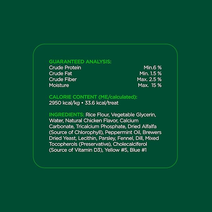 Minties Dental Chews for Dogs, 40 Count, Vet-Recommended Mint-Flavored Treats for Tiny/Small Dogs 5-24 lbs, Dental Bones Clean Teeth, Fight Bad Breath, and Removes Plaque and Tartar