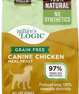 Nature's Logic Grain-Free Dry Dog Food - All-Natural, High Protein, No Synthetic Vitamins/Minerals - Gluten Free - Supports Healthy Digestion - All Breeds & Ages - Chicken Meal Feast, 4.4lbs