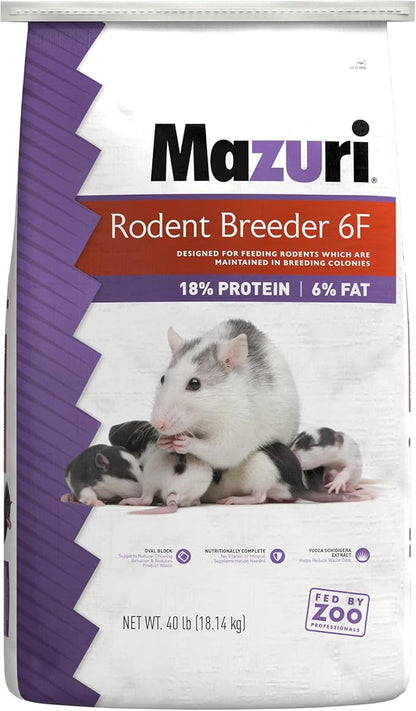 Mazuri Rodent Breeder 6F Diet | Rat Food and Mouse Food (40 LB)
