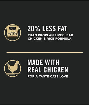 Purina Pro Plan Live Clear Cat Food Weight Management and Cat Allergen Reducer Chicken and Rice Formula - 12.5 lb. Bag