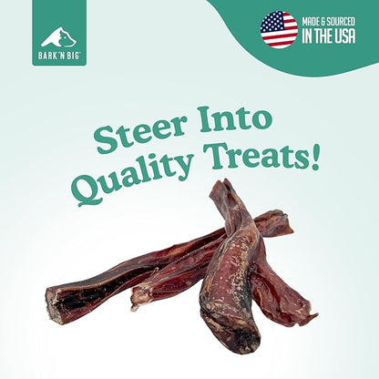 BARK'N BIG Thick Steer Sticks for Dogs - Chew Stick for Dogs, Odor Free Pizzle Sticks, Bully Chews Made in USA & Sourced in The USA - 5-6 Inch - 12 Ct