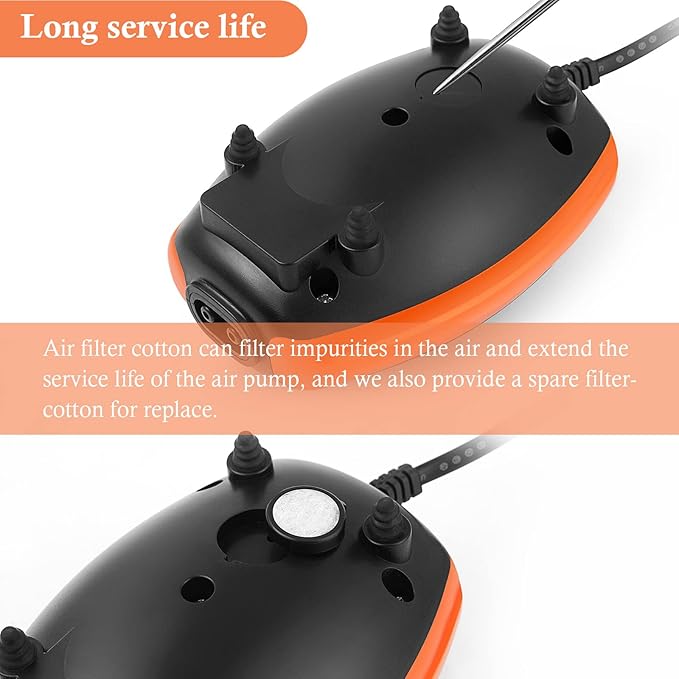 HITOP 3W 80GPH Adjustable Aquarium Air Pump, Upgrade Quiet Oxygen Pump, Powerful Air Aerator for Fish Tank up to 120 Gallon