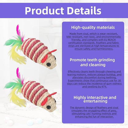 Two Color Plush Balls 40 Pcs 1.8 Inches and it Comes with Two Mouse Toys, Cat Kicker Exercise Toys, Silent Plush Elastic Ball for Kitty