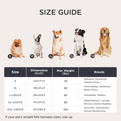 Bedsure Washable Dog Crate Bed Large Sized Dog, Comfort Fluffy Plush Pet Pillow Bed Kennel Pad with Non-Slip Bottom, Machine Washable Pet Sleeping Mat, 35"x23", Dark Gray