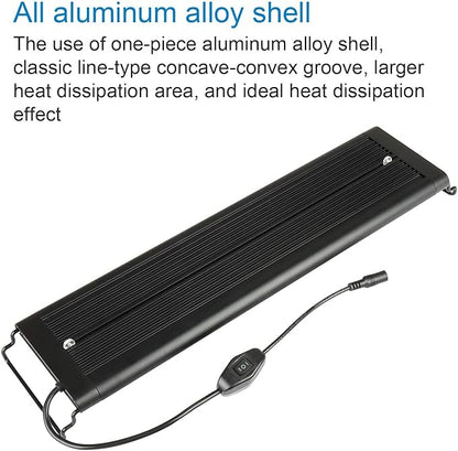 WATER REBIRTH LED Aquarium Light, Full Spectrum Fish Tank Led Light with Aluminum Alloy Shell Extendable Brackets (20"-24")