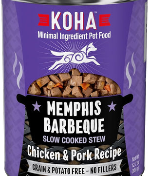 KOHA Memphis BBQ Stew for Dogs with Chicken and Pork, High Protein Wet Dog Food, 12.7oz Cans (Case of 12)